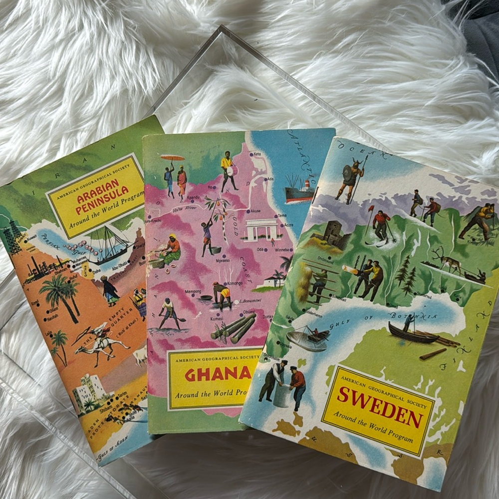 American Geographical Society Vintage Around the World Program Books Set of 3